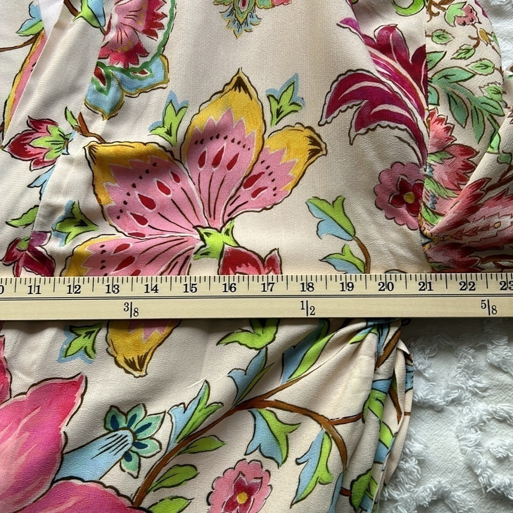 NWT Zara floral oversized kimono/robe, belted, lined, womens size XS. - Picture 9 of 10